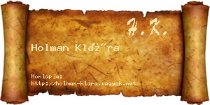 Holman Klára névjegykártya