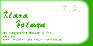 klara holman business card
